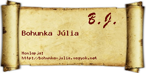 Bohunka Júlia névjegykártya