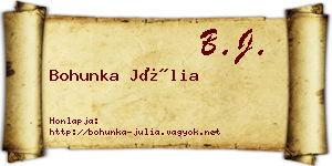 Bohunka Júlia névjegykártya
